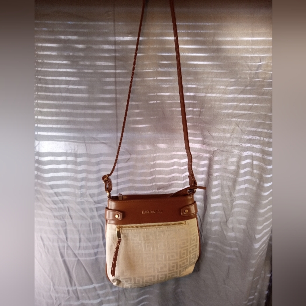 Florelli Lila Brown and Cream Crossbody Bag
